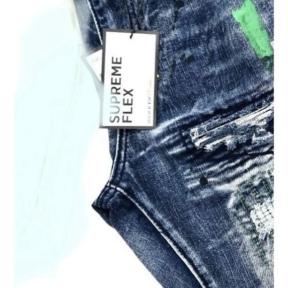 Rue 21 Premium Men's Jeans Blue Design 34/32 Distressed Skinny Fit Denim Jean - Picture 4 of 8